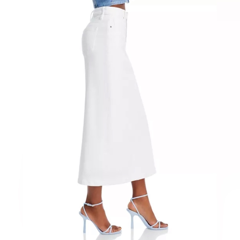 NWT AQUA White Denim Midi Skirt - Picture 5 of 8